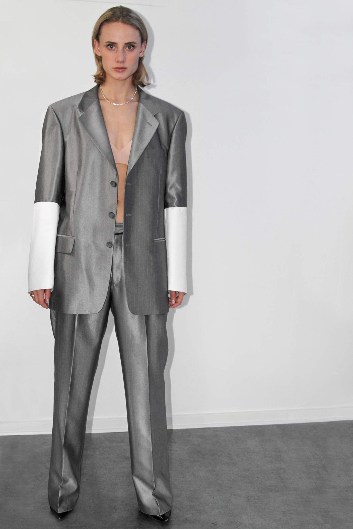 Grey silver shine suit